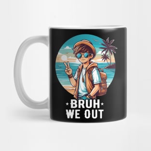 Bruh We Out I'm Leaving End School Retro Rainbow Sunglasses Mug